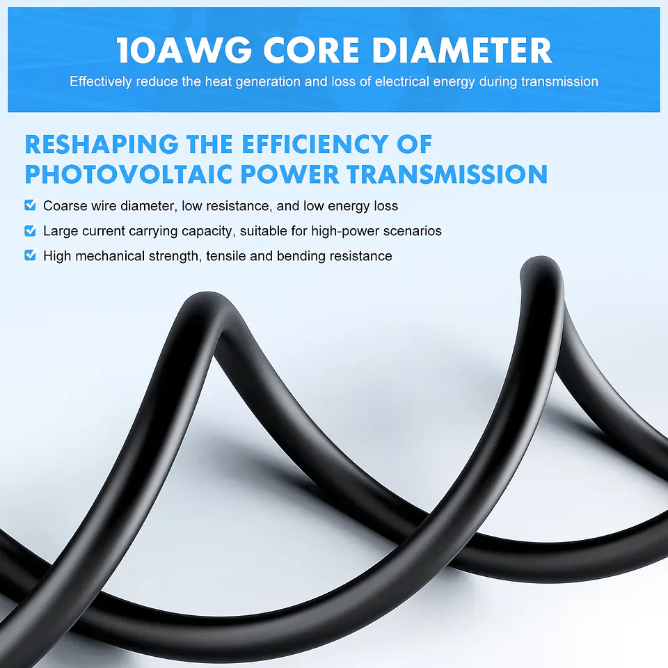 Solar Panel Cable Wire Extension PV Cable DC Rated 1-10 Meter 4mm²6mm² 1000V/1500V With Solar Connectors Plugs 4