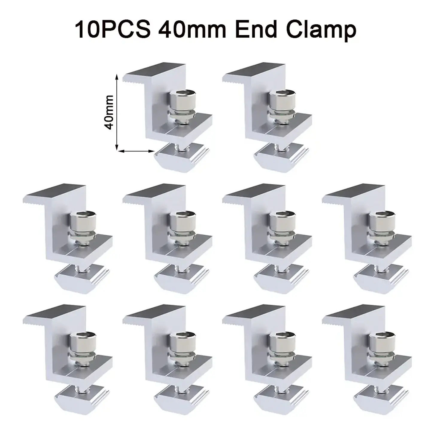 Solar Panel Adjustable Bracket Clamps PV Bracket Mounting Clip Solar Mid And End Clamp 30mm 35mm 40mm For Fixing Solar Panel 7