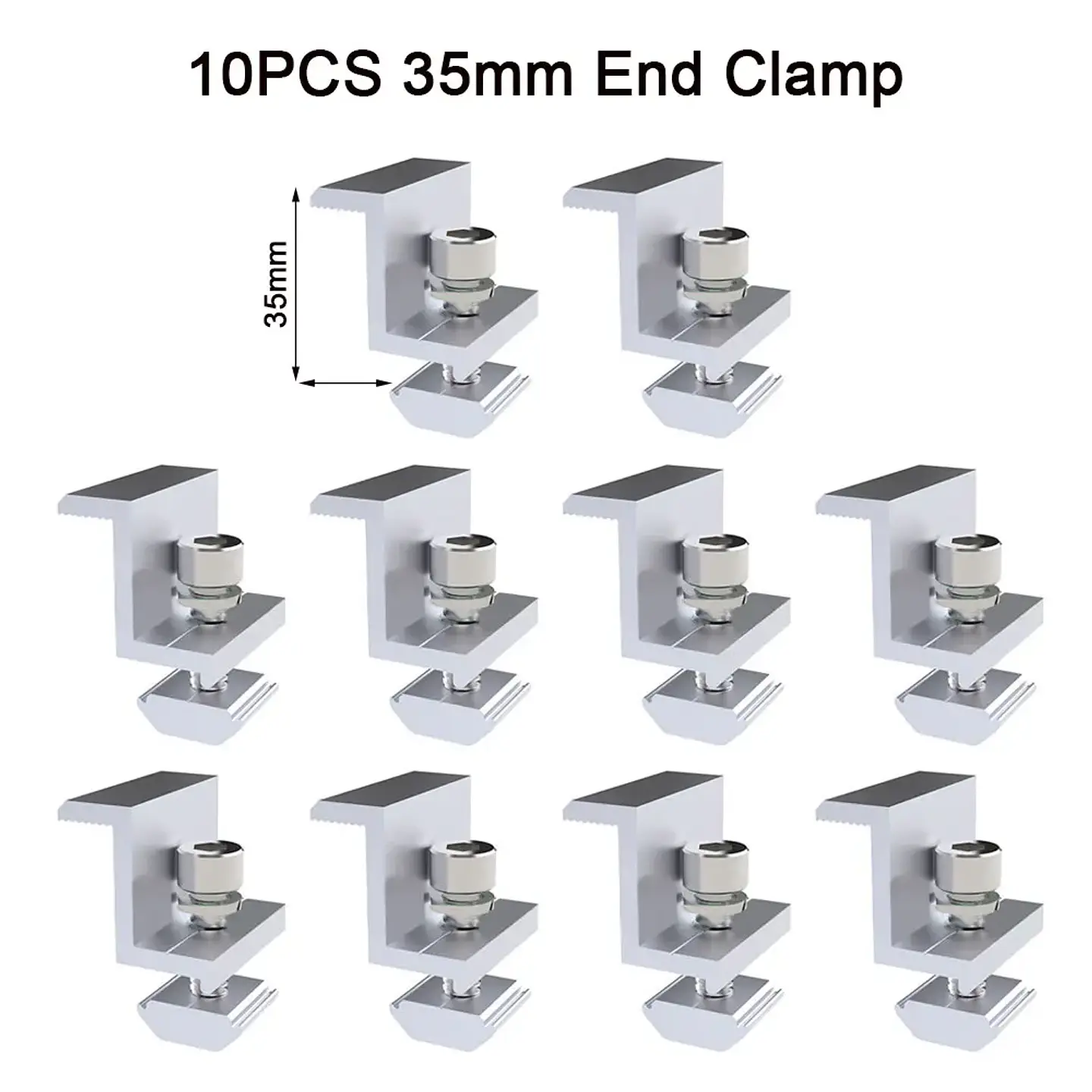 Solar Panel Adjustable Bracket Clamps PV Bracket Mounting Clip Solar Mid And End Clamp 30mm 35mm 40mm For Fixing Solar Panel 8