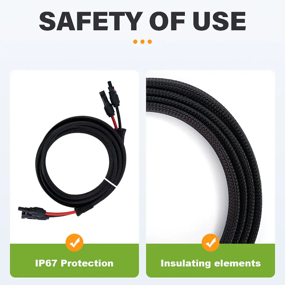 10AWG 12AWG Braided Solar Extension Cable PV Wire for Solar Panel System RV Boat Marine 5
