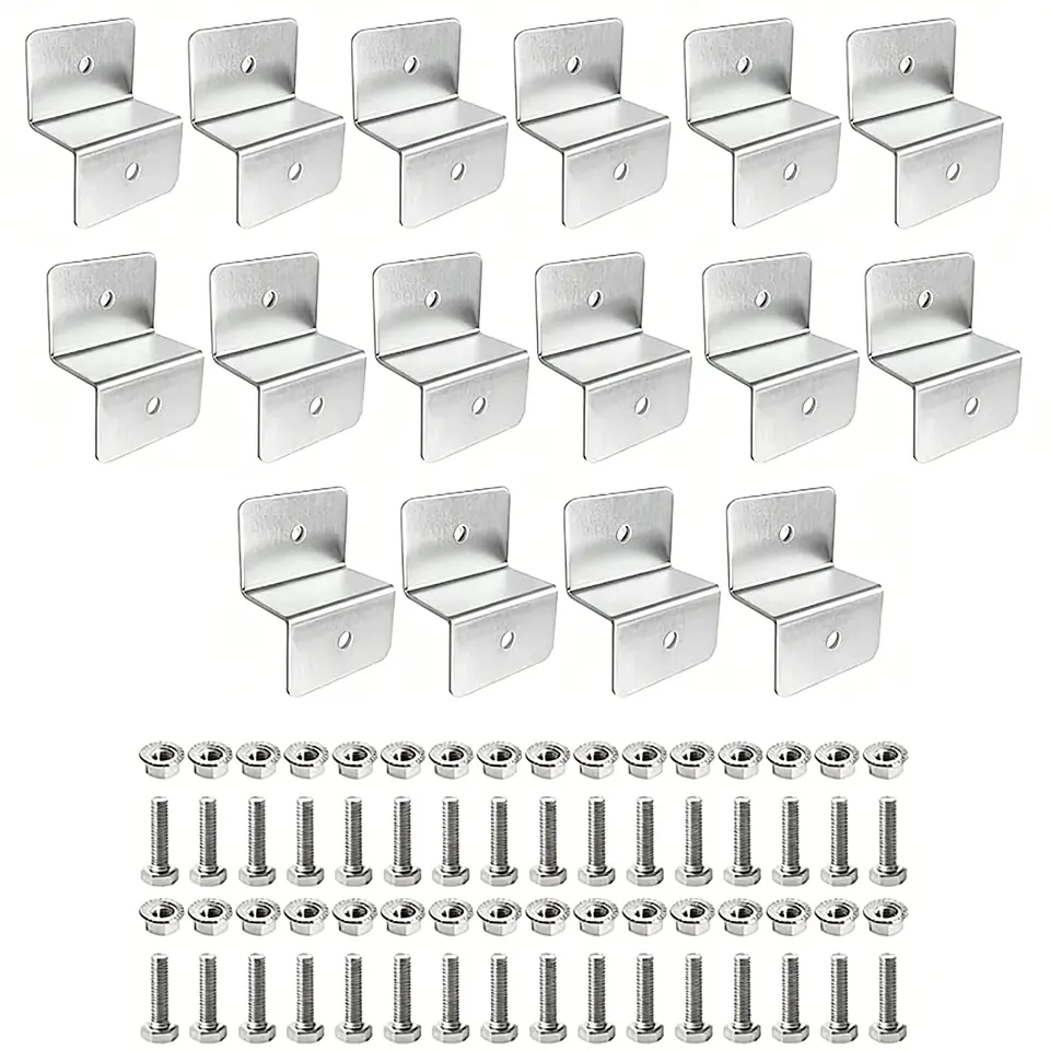 Solar Panel Z Brackets Mount Mounting Kits with Nuts and Bolts for RV, Trailers, Boats, Yachts, Wall, Off Gird Roof Installation 7