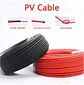 PV Solar Cable 14/12/10 AWG 2.5mm2 4mm2 6mm2 10mm2 Solar Power Cable Wire Cable for PV Panels Connection Red Black XLPE jacket - thumbnail 2