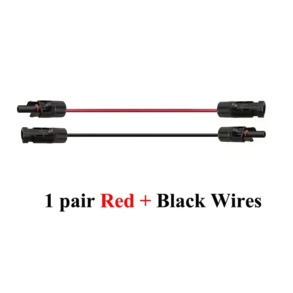 1Pair Solar extension cable wire 12 10AWG 4/6mm² Red Black with male and female connectors For solar panels solar controller     3