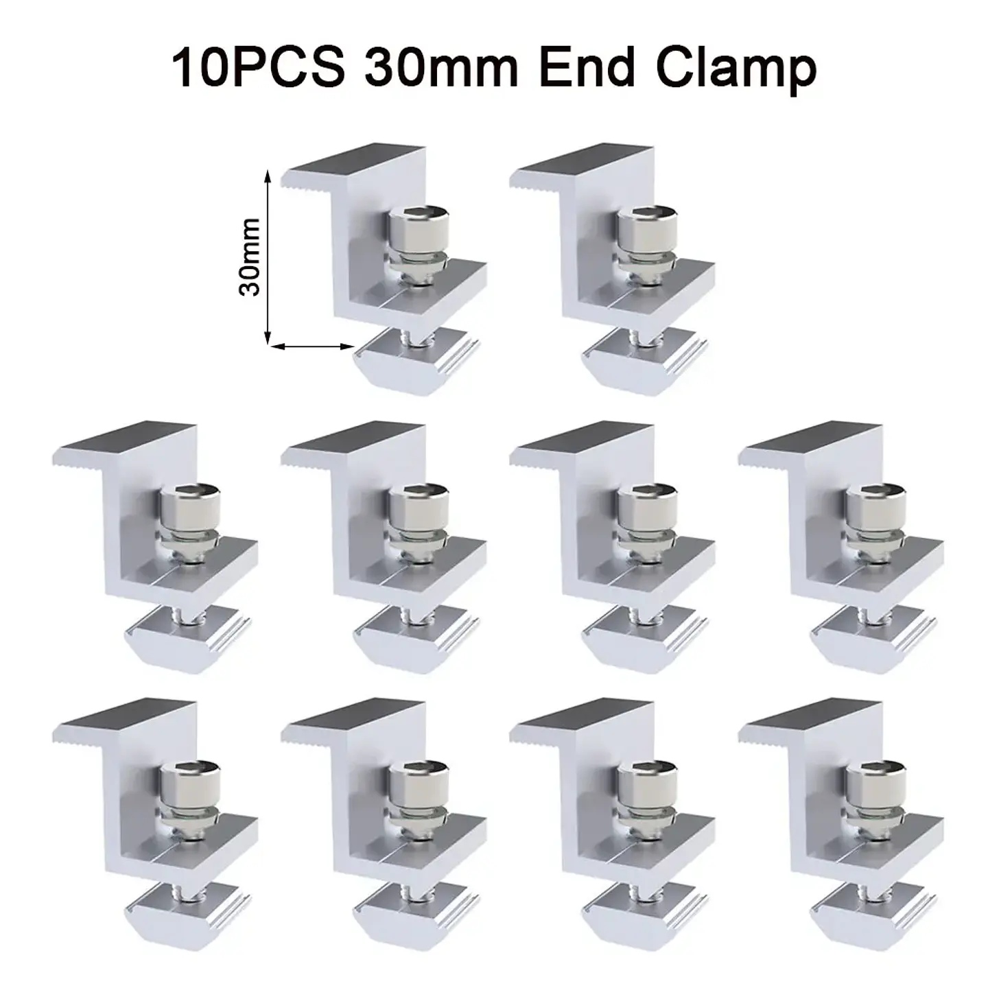 Solar Panel Adjustable Bracket Clamps PV Bracket Mounting Clip Solar Mid And End Clamp 30mm 35mm 40mm For Fixing Solar Panel 9