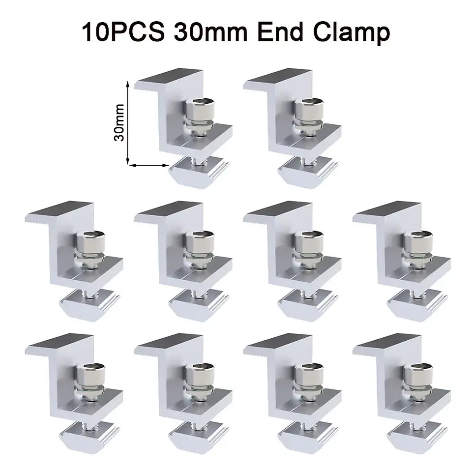Solar Panel Adjustable Bracket Clamps PV Bracket Mounting Clip Solar Mid And End Clamp 30mm 35mm 40mm For Fixing Solar Panel 9