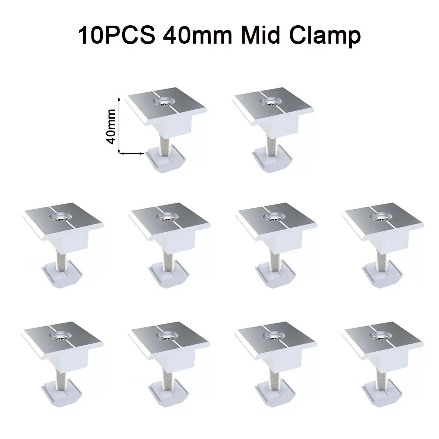 Solar Panel Adjustable Bracket Clamps PV Bracket Mounting Clip Solar Mid And End Clamp 30mm 35mm 40mm For Fixing Solar Panel 11