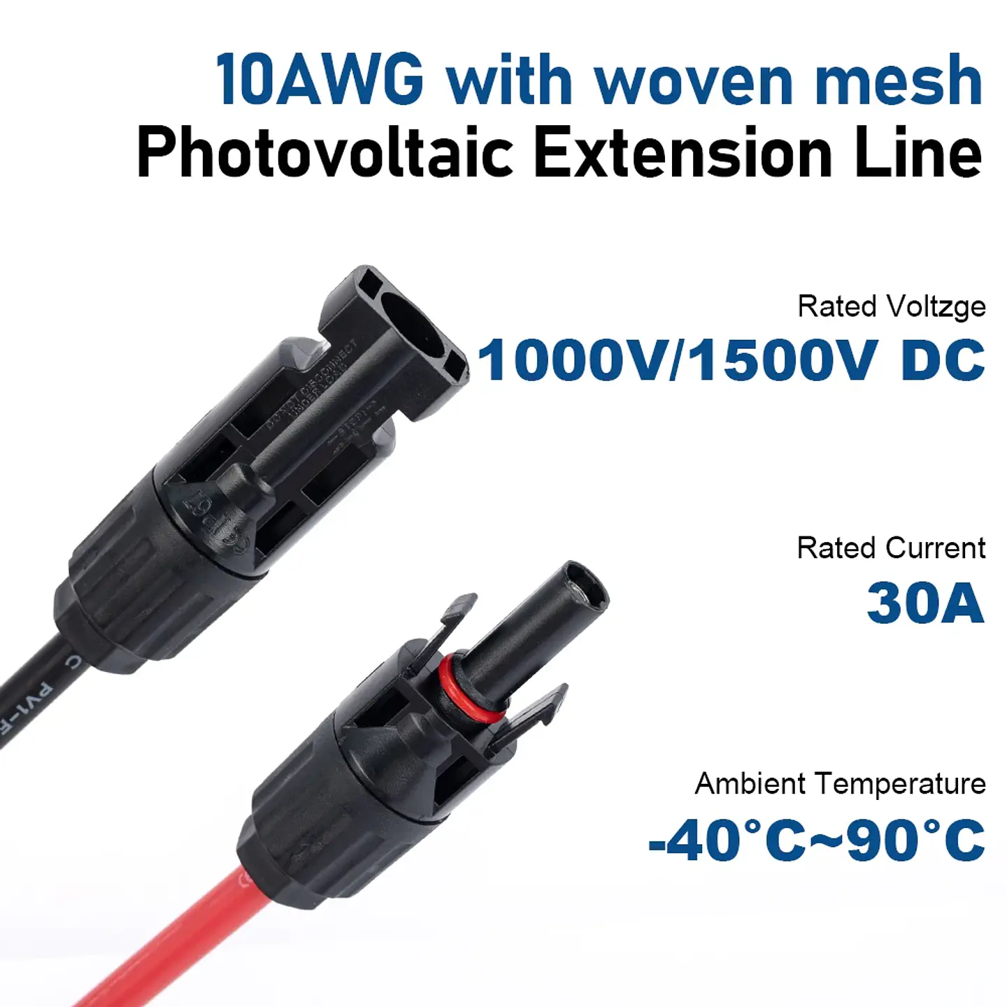 Heavy Duty Braided Solar Cable 10AWG 12AWG Reinforced PV Extension Wire for RV Off-Grid System Durable Outdoor Cables 4
