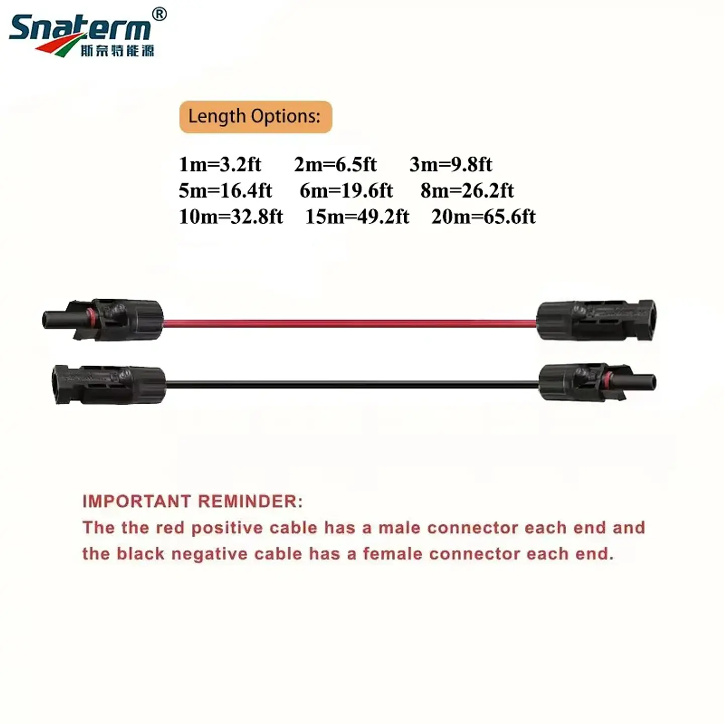 1Pair Solar extension cable wire 12 10AWG 4/6mm² Red Black with male and female connectors For solar panels solar controller     6