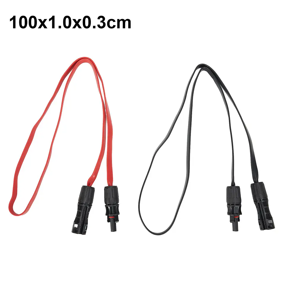 Flexible Flat Cable Flat Solar Cable 100cm Length Compatible With PV Connectors Copper Wire Core For Casement Installation 5