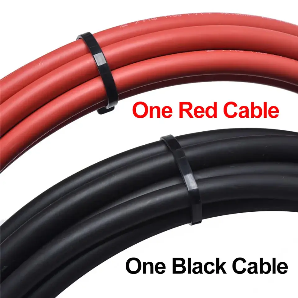 Solar Photovoltaic PV Cable Wire Battery Connection Cable 4 6 8 10 12 14 16 AWG/2.5 4 6 8 10mm2  Red Black Cable 9