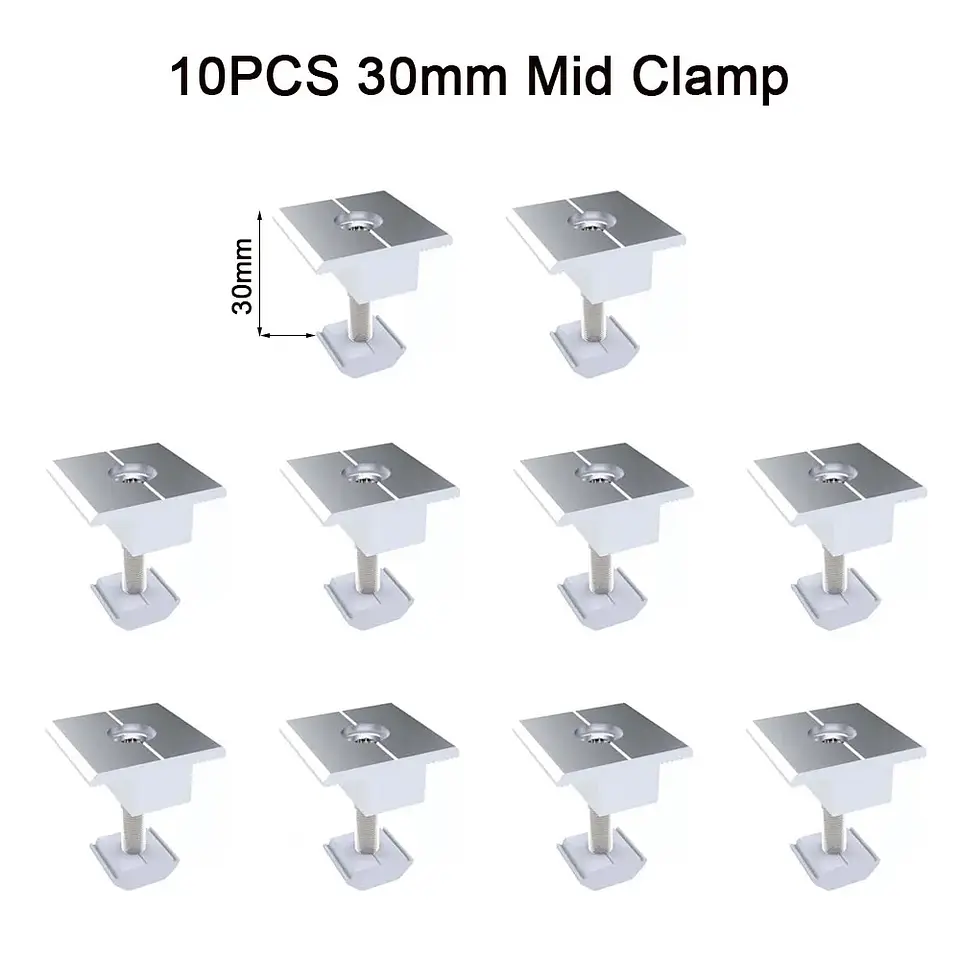 Solar Panel Adjustable Bracket Clamps PV Bracket Mounting Clip Solar Mid And End Clamp 30mm 35mm 40mm For Fixing Solar Panel 13