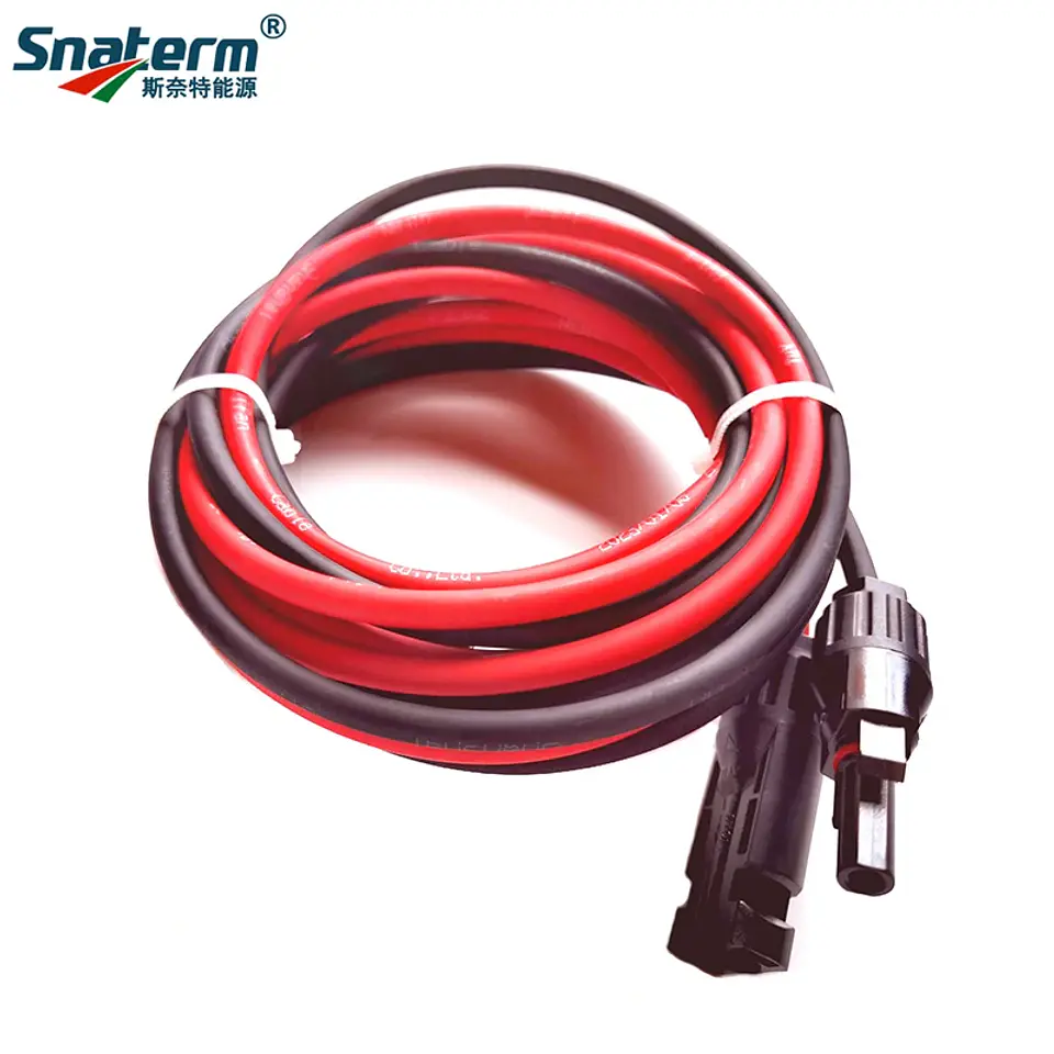 1 Pair Solar Panel Extension Cable Copper Wire Black and Red with solar Connector Solar PV Cable 6/4/2.5 mm2 10/12/14 AWG 5