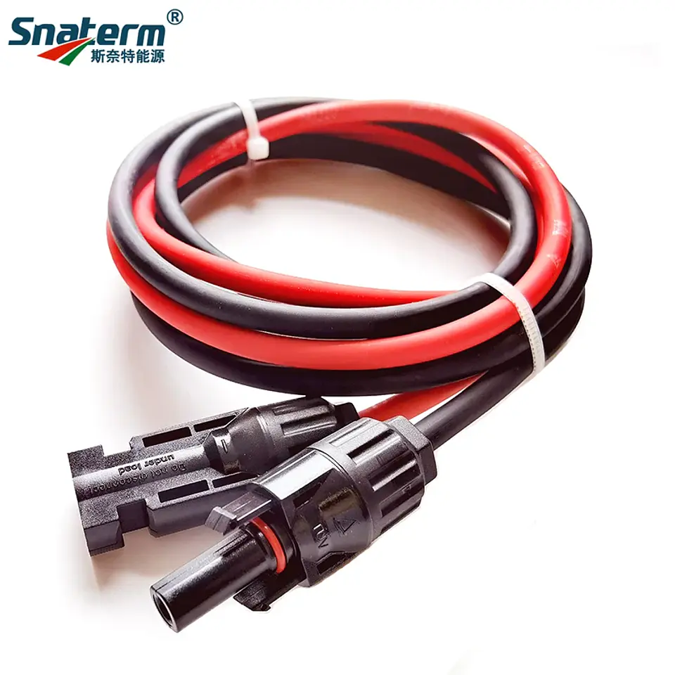 1 Pair Solar Panel Extension Cable Copper Wire Black and Red with solar Connector Solar PV Cable 6/4/2.5 mm2 10/12/14 AWG 7