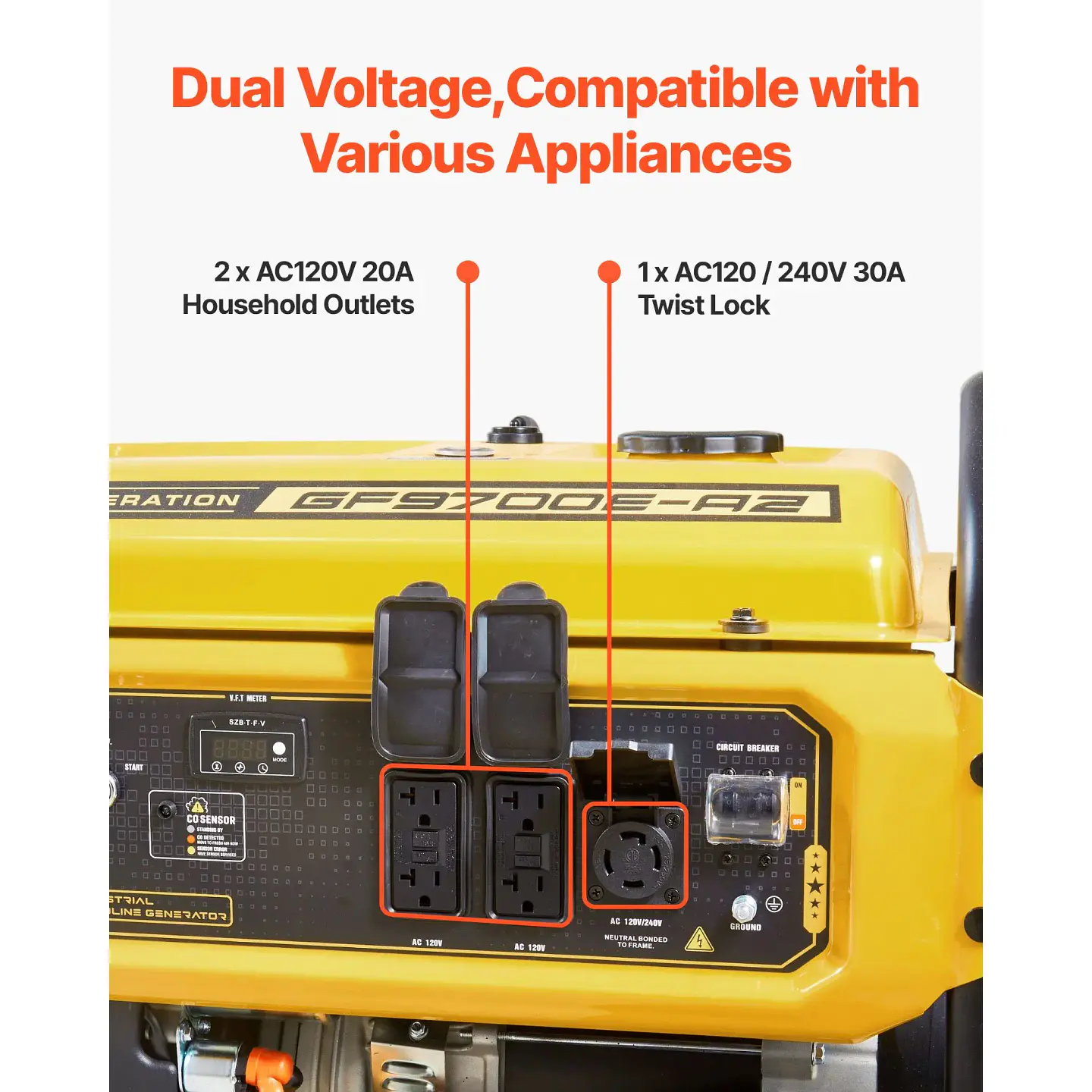 Portable Gasoline Generator, 9,625 W Advertised Peak | Nova Bliss 5