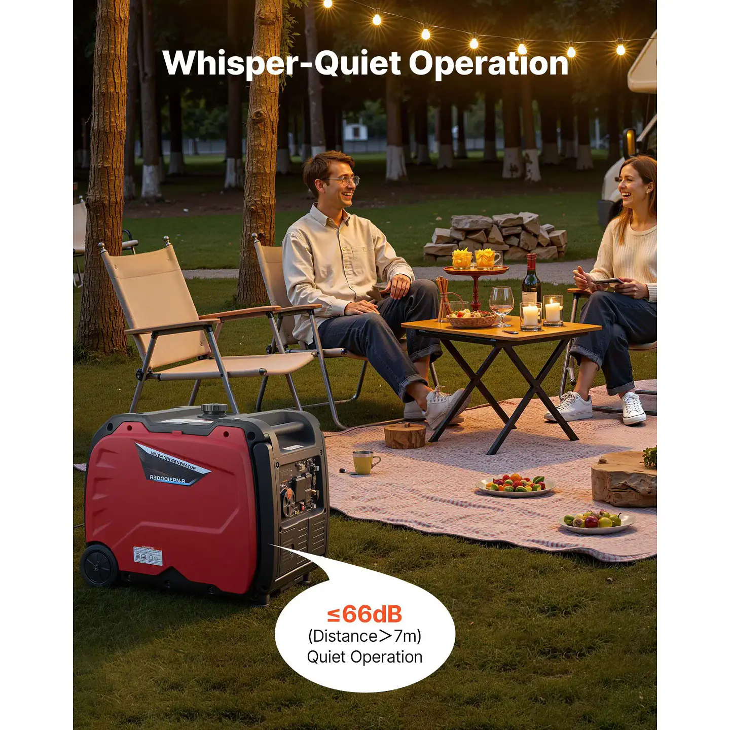 Quiet Dual-Fuel Gasoline / LPG Inverter Generator, 4,200 W Peak | Nova Bliss 4