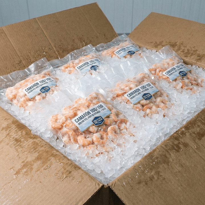 POR MAYOR CAMARÓN 100/150 COCIDO PELADO Y DESVENADO (20 KILOS) 1