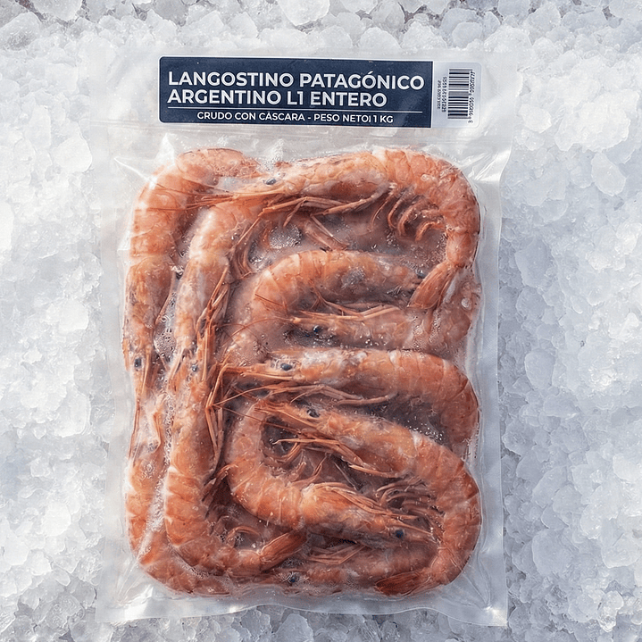 LANGOSTINO PATAGÓNICO ARGENTINO L1 y L2 ENTERO CRUDO CON CÁSCARA (AL DETALLE Y POR MAYOR), POR COTIZACIÓN 1
