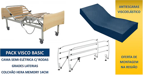 Cama Articulada Semi-elétrica Pack Visco BASIC