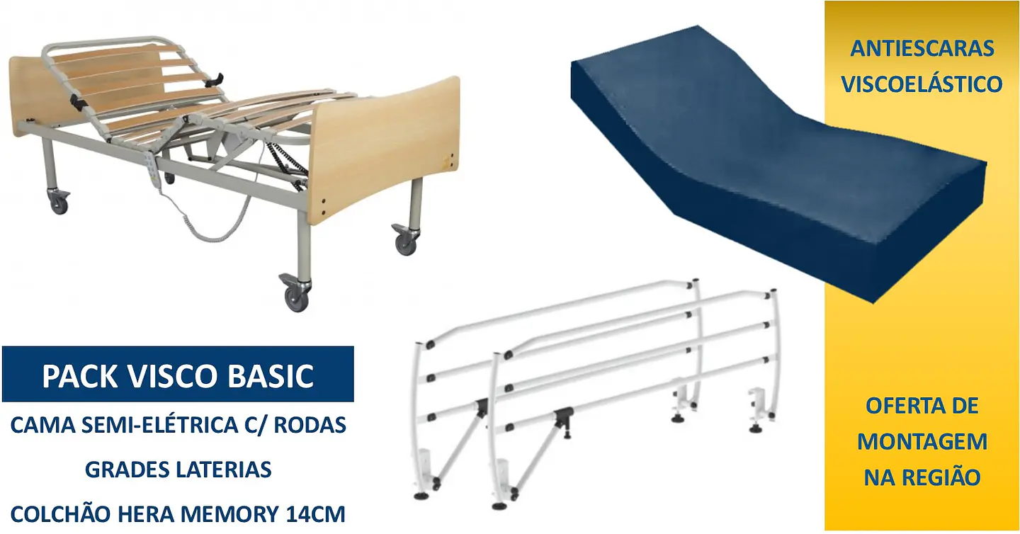 Cama Articulada Semi-elétrica Pack Visco BASIC 1