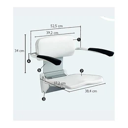 Assento de Parede Para Duche com Braços - Futura