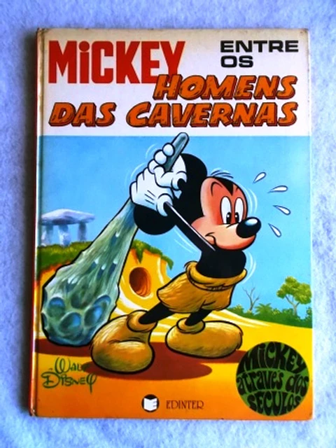 Mickey entre os homens das cavernas