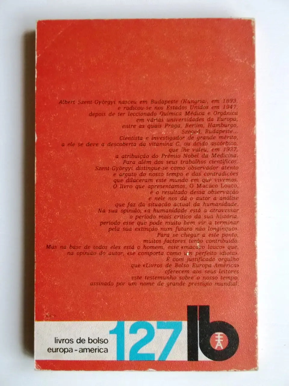 Livro de Bolso Europa América 127 - O macaco louco - Albert Szent-Gyorgyi 2