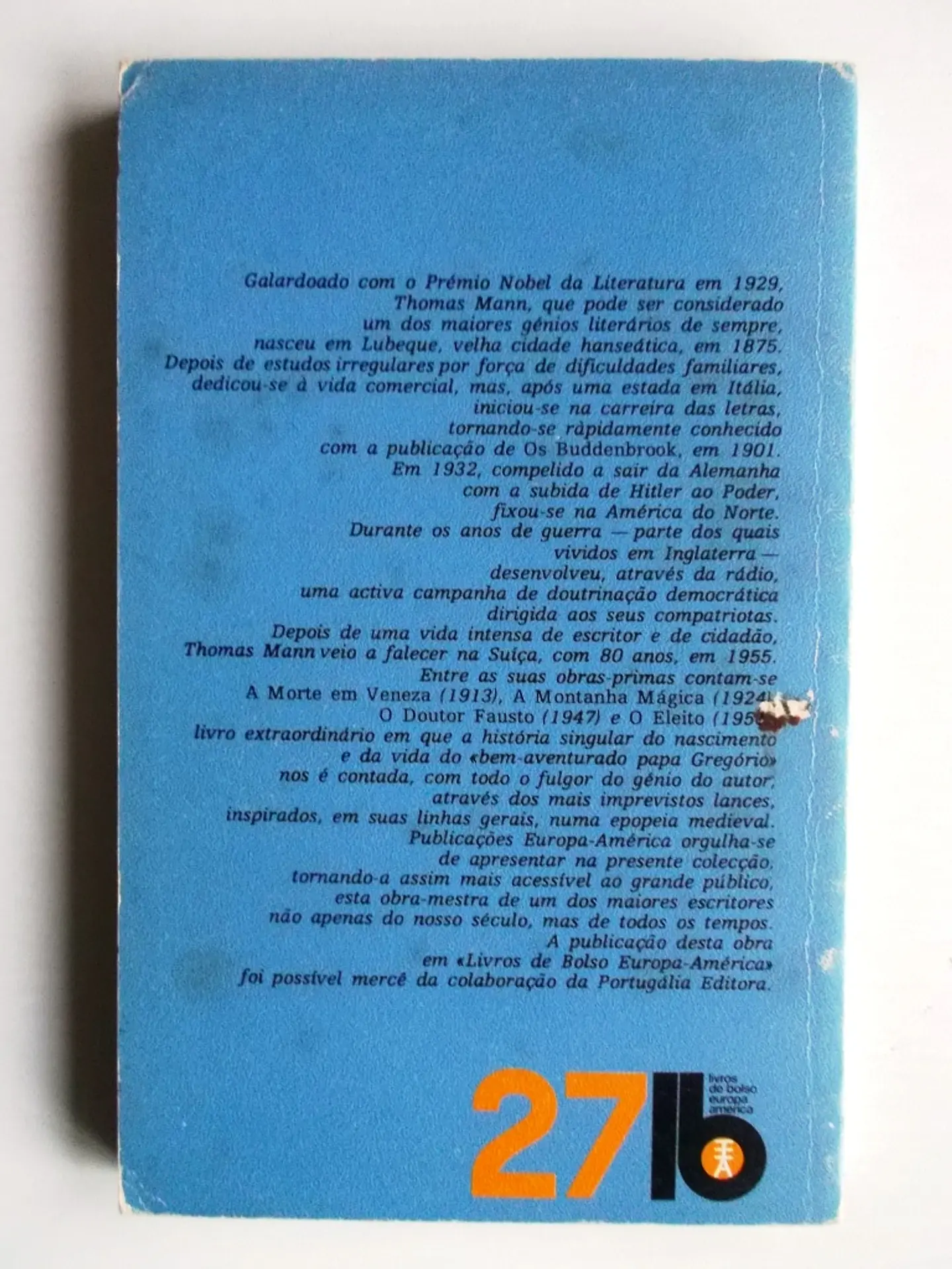 Livro de Bolso Europa América 027 - O eleito - Thomas Mann 2