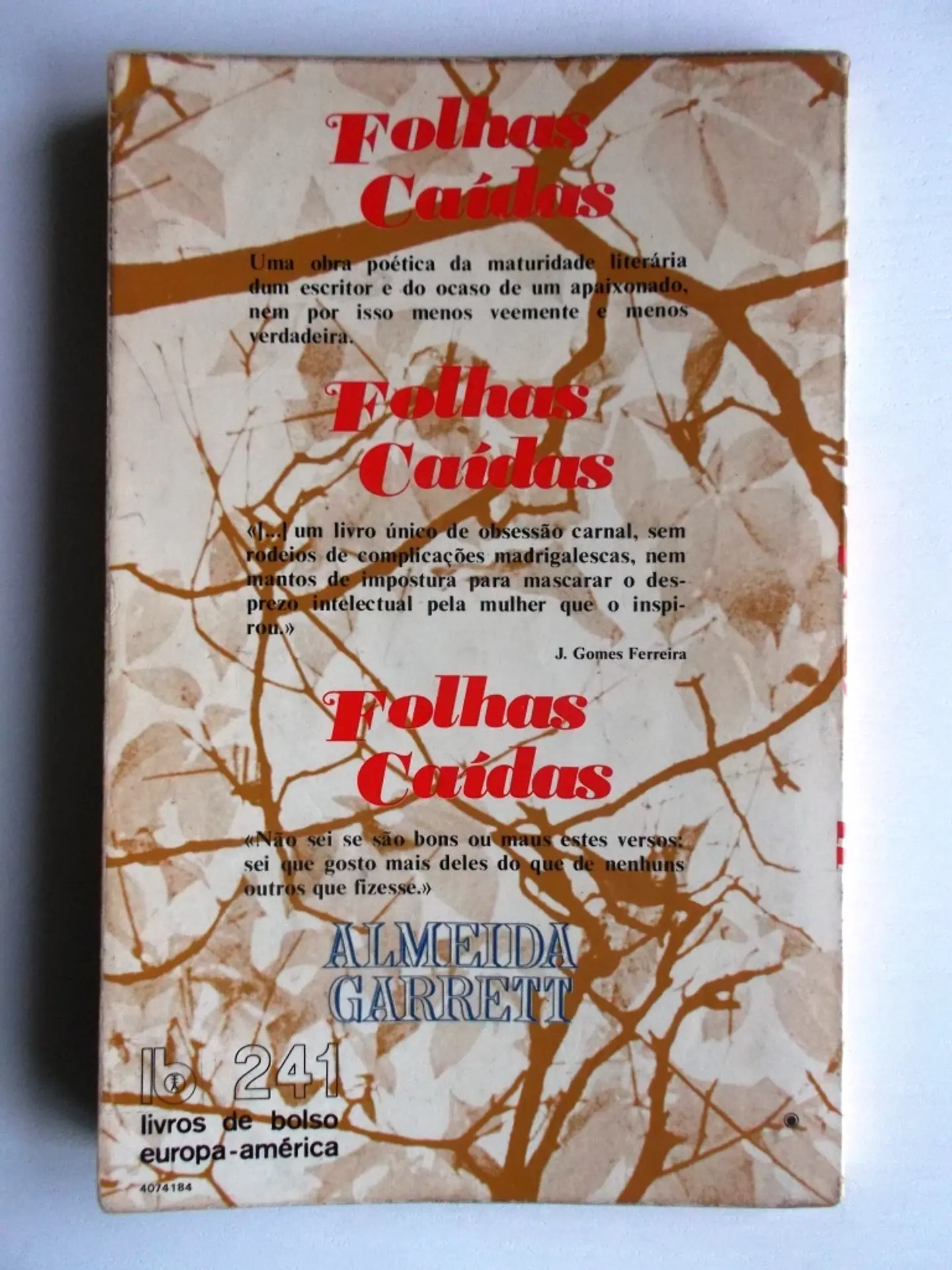 Livro de Bolso Europa América 241 - Folhas caídas - Almeida Garrett 2