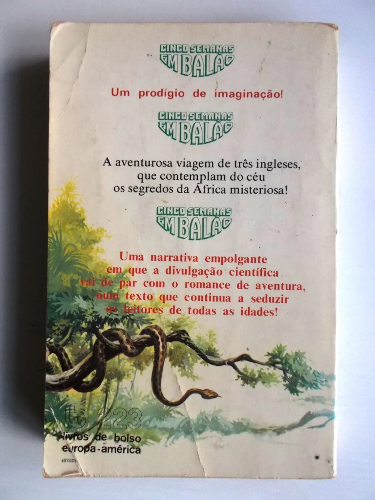 Livro de Bolso Europa América 223 - Cinco semanas em balão - Júlio Verne 2