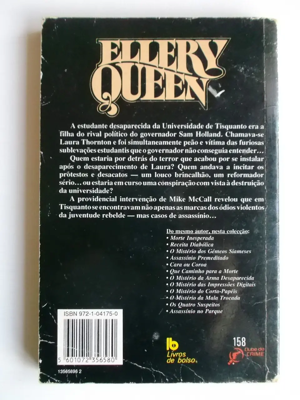 Clube do Crime 158 - Morte na universidade - Ellery Queen 2
