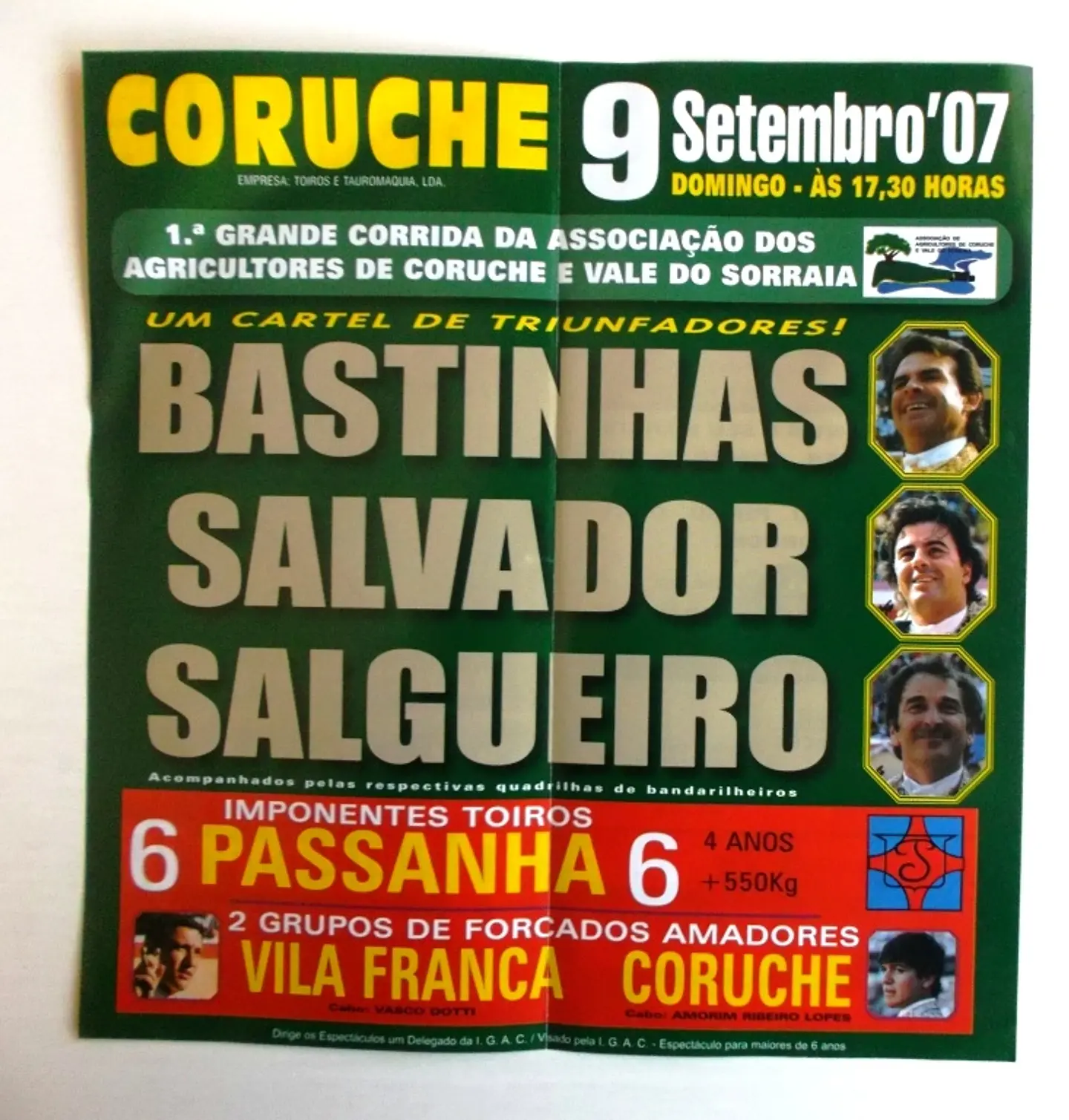 Panfleto Corrida de Toiros - Coruche - Setembro 2007 2