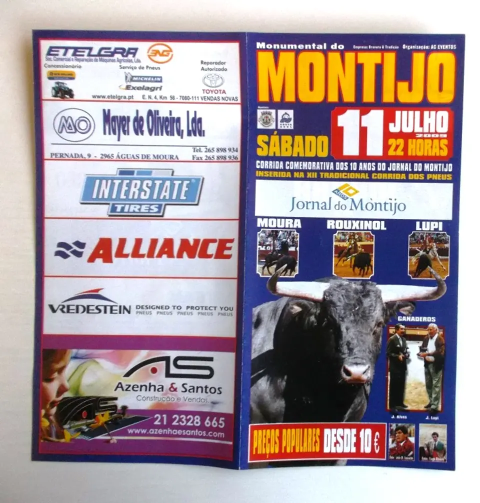 Panfleto Corrida de Toiros - Montijo - Julho 2009 1