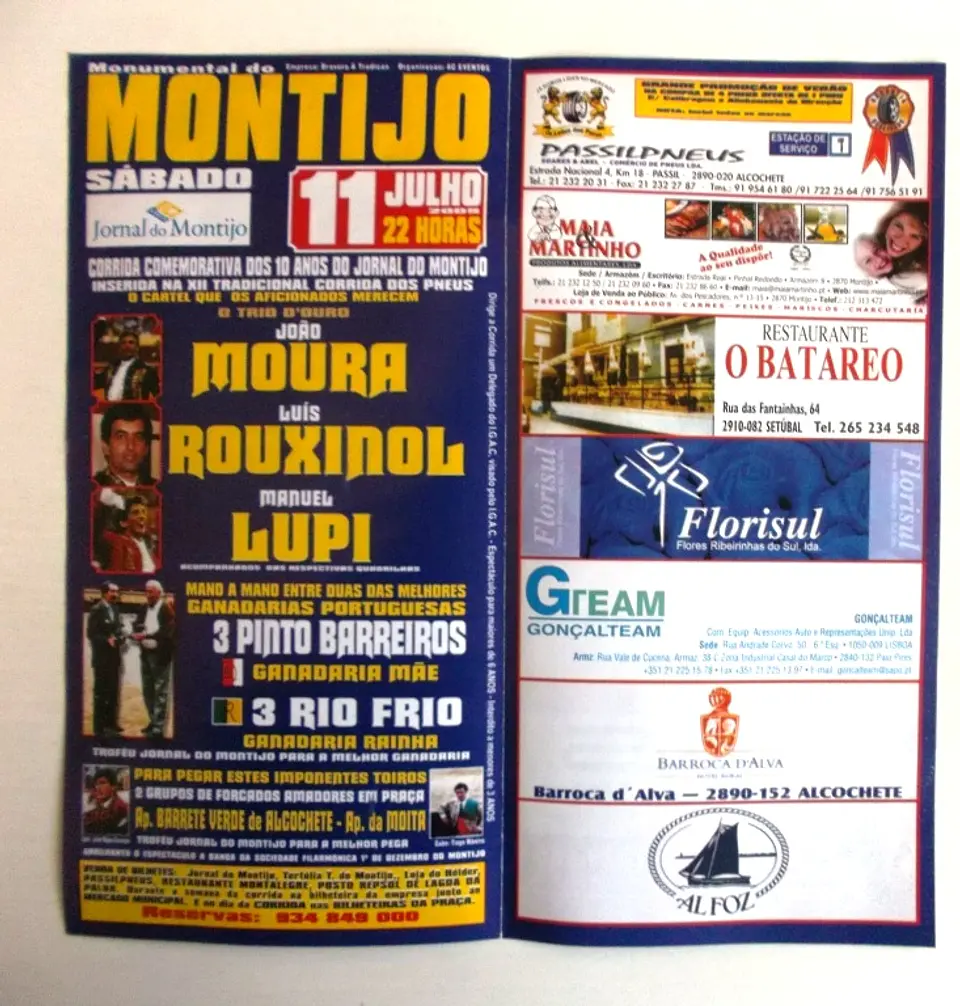 Panfleto Corrida de Toiros - Montijo - Julho 2009 2
