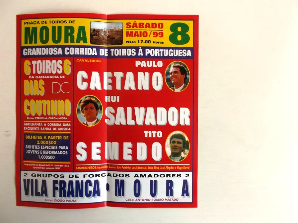 Panfleto Corrida de Toiros - Moura - Maio 1999 2