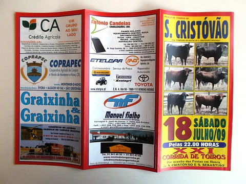 Panfleto Corrida de Toiros - S. Cristóvão - Julho 2009