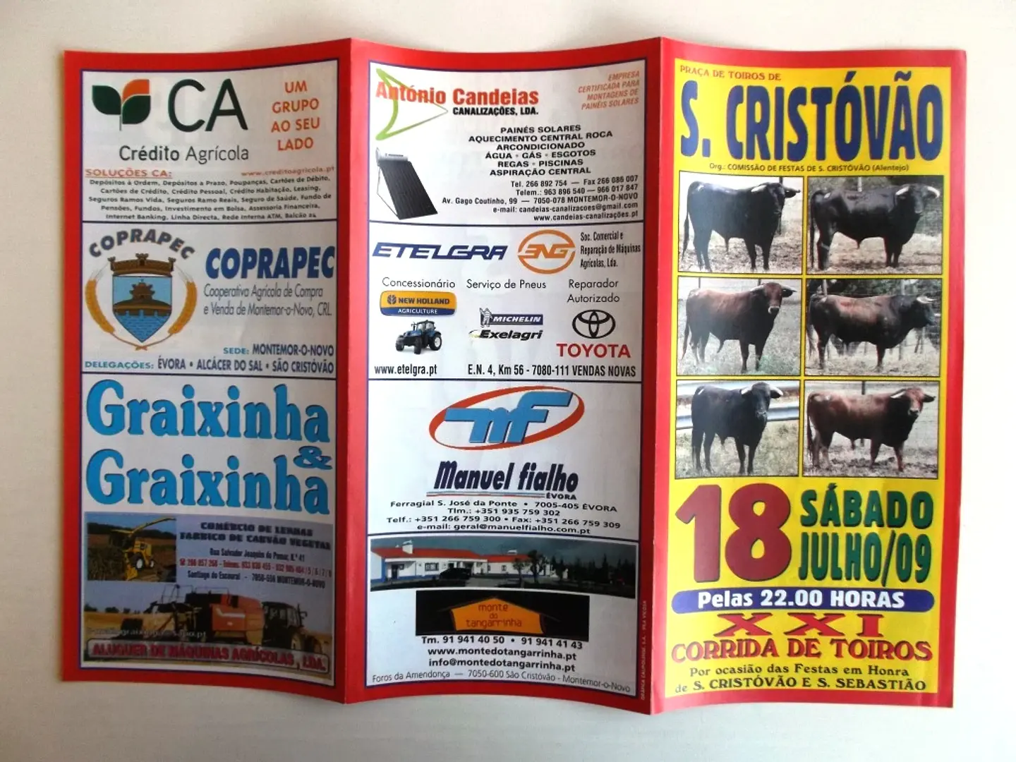Panfleto Corrida de Toiros - S. Cristóvão - Julho 2009 1