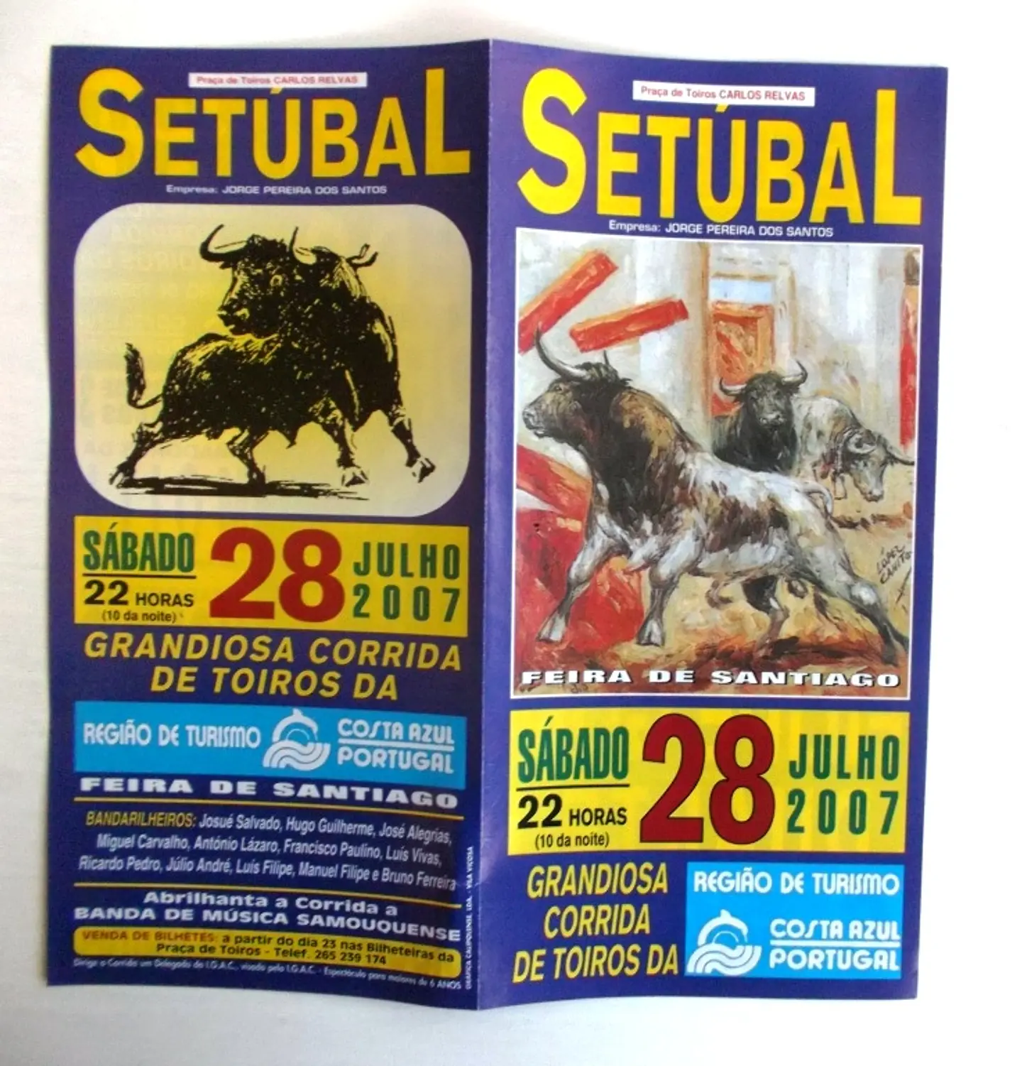 Panfleto Corrida de Toiros - Setúbal - Julho 2007 1