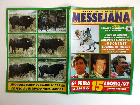 Panfleto Corrida de Toiros - Messejana - Agosto 1997