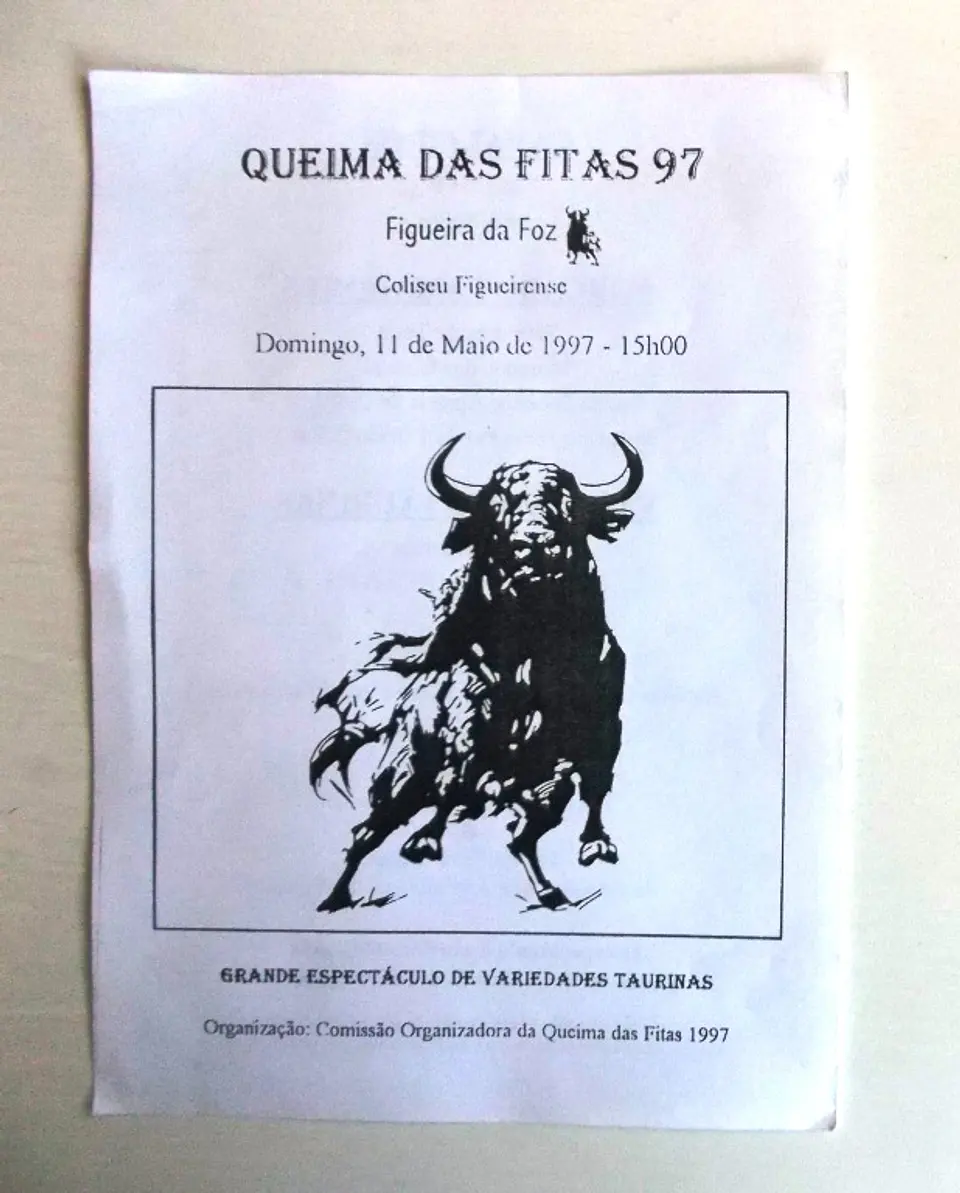 Panfleto Corrida de Toiros - Figueira da Foz - Maio 1997 1