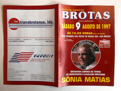 Panfleto Corrida de Toiros - Brotas - Agosto 1997