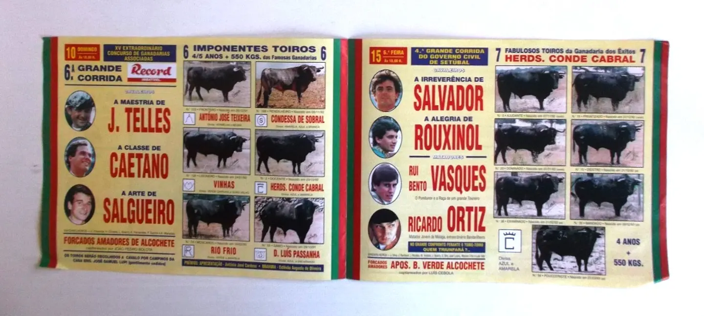 Panfleto Corrida de Toiros - Alcochete - Agosto 1997 2