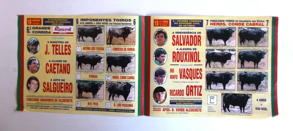 Panfleto Corrida de Toiros - Alcochete - Agosto 1997 2