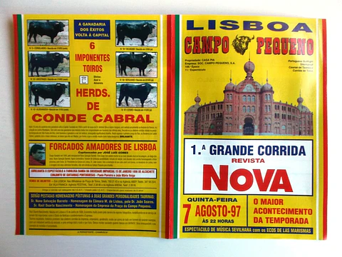 Panfleto Corrida de Toiros - Lisboa - Agosto 1997