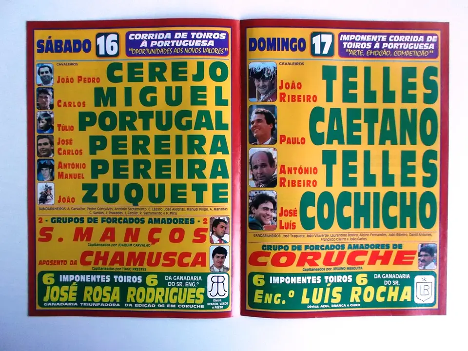 Panfleto Corrida de Toiros - Coruche - Agosto 1997 2