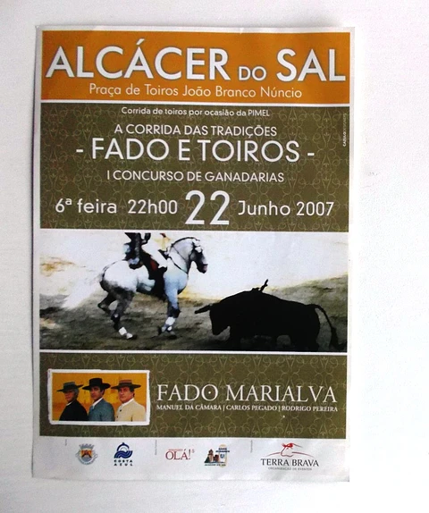 Panfleto Corrida de Toiros - Alcácer do Sal - Junho 2007