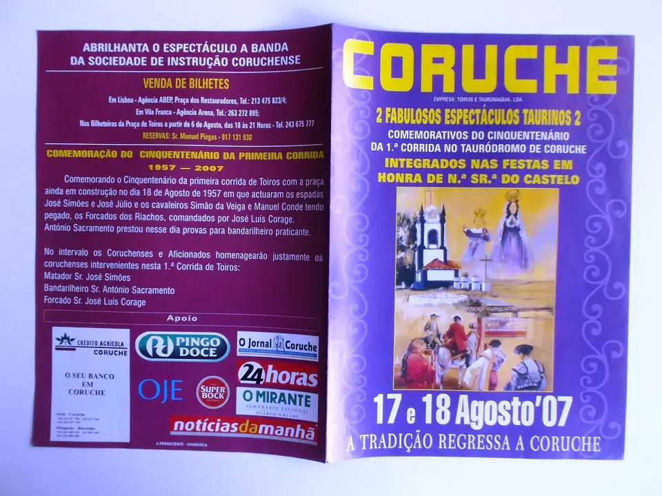 Panfleto Corrida de Toiros - Coruche - Agosto 2007 1