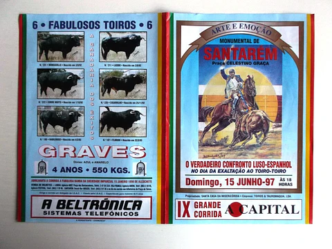 Panfleto Corrida de Toiros - Santarém - Junho 1997