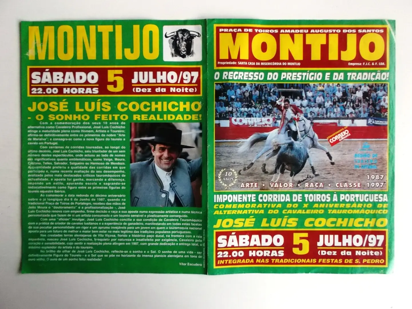 Panfleto Corrida de Toiros - Montijo - Junho 1997 1