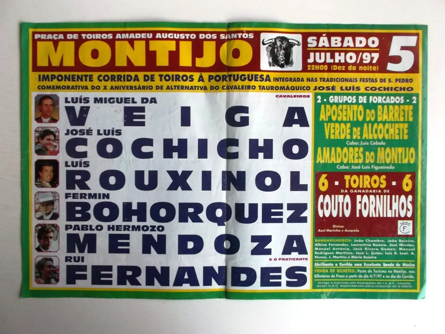 Panfleto Corrida de Toiros - Montijo - Junho 1997 2