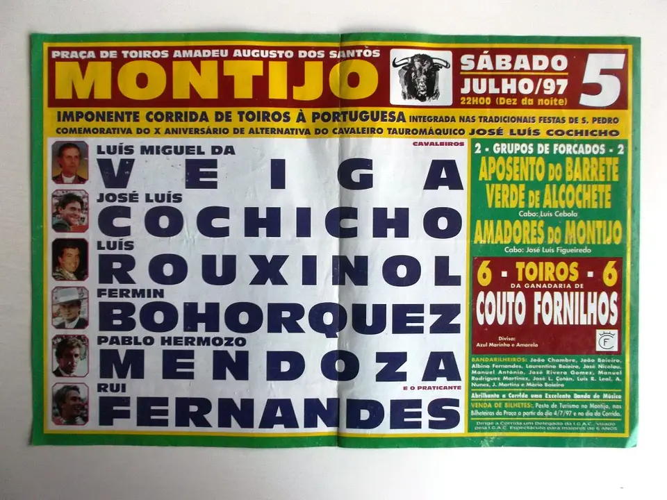 Panfleto Corrida de Toiros - Montijo - Junho 1997 2